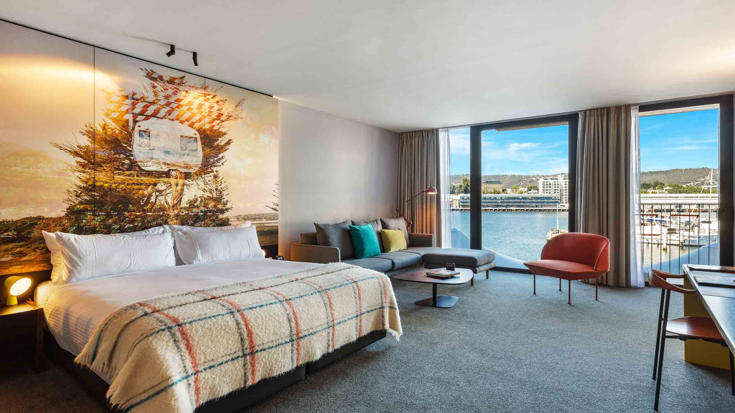 Macq01-hotel-hobart-tasmania-room-bed-out-to-view