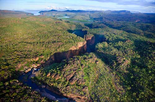 Mitchell-Falls,-Kimberley-aerial