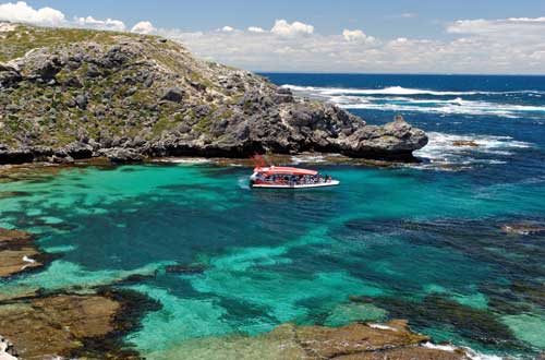 rottnest-island-Adventure-Boat-Tour-Fish-Hook-Bay-Eco-Express-in-water